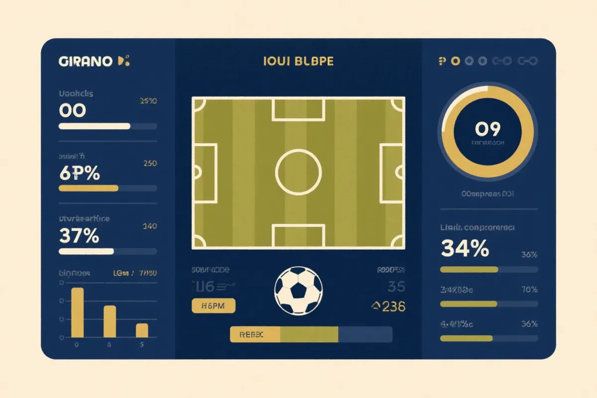 足球数据仪表盘示意图