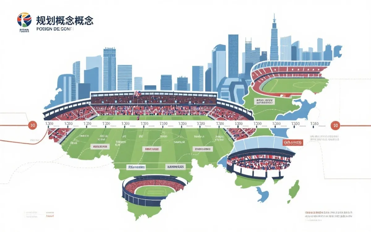 多城市球场与球迷旅行规划的视觉时间轴